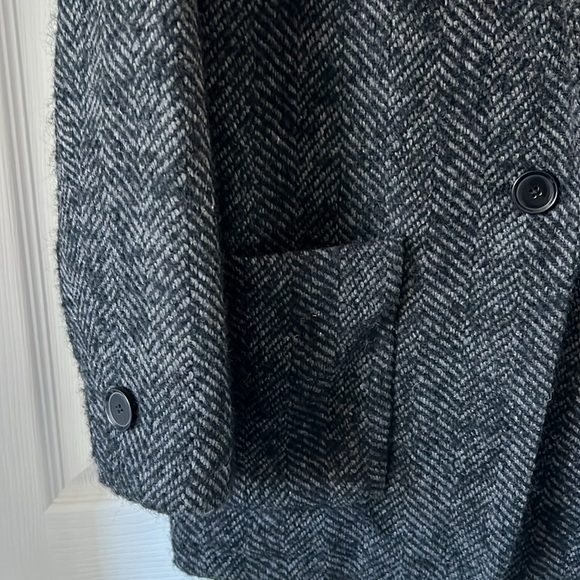 Mango Chevrons black wool coat - Picture 2 of 5